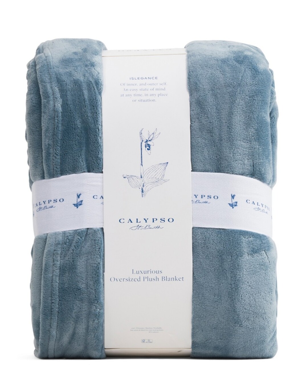 Calypso St. Barth Soft Blue Fleece Full/Queen Blanket Oversized PLUSH NWT